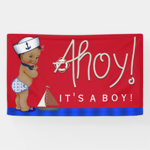Afroamerikanischer Seemann Babyparty zur Feier der Banner