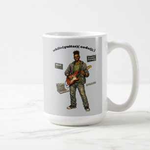 Afroamerikanischer Softwareentwickler Gitarrist Kaffeetasse