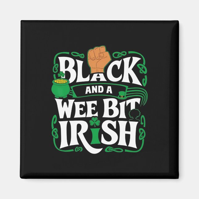 Afroamerikanischer St. Patricks Day Schwarzes Wee  Magnet (Vorne)