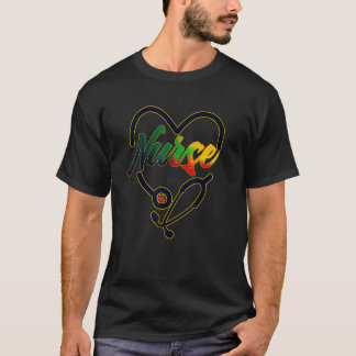 Afroamerikanischer Stolz Krankenschwester mit Ste T-Shirt