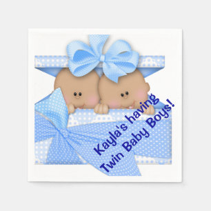 Afroamerikanischer Twin Boy Baby Shooting Paper Na Serviette