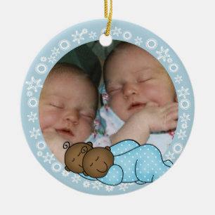 Afroamerikanischer Twin Boys 1. Weihnachtsschmuck