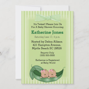 Afroamerikanischer Twin Girls Babydusche lädt ein Einladung