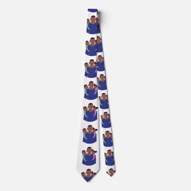 Afroamerikanischer Vater-Tag Neck Tie Krawatte (Vorderseite)