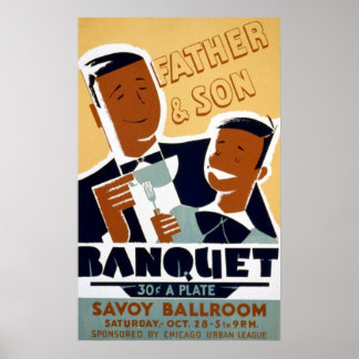 Afroamerikanischer Vater-Tag & Sohn-Bankett Poster