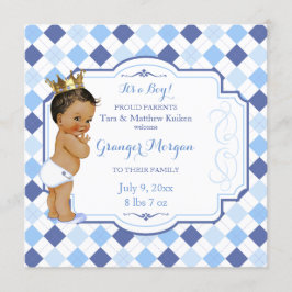 Afroamerikanischer Vintager Baby Crown Little Prin Ankündigung