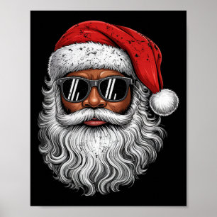 Afroamerikanischer Weihnachts-Pyjama Xmas Afro San Poster