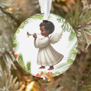 Afroamerikanischer Weihnachtsangel Ornament