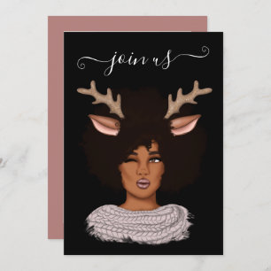 Afroamerikanischer Weihnachtsbummler Invi Einladung