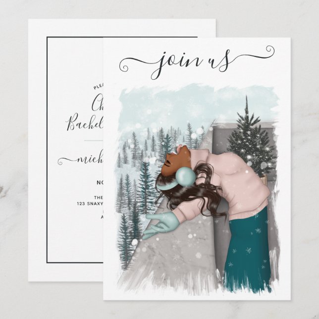 Afroamerikanischer Weihnachtsbummler Invi Einladung (Vorne/Hinten)