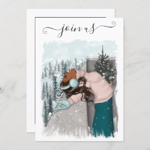 Afroamerikanischer Weihnachtsbummler Invi Einladung