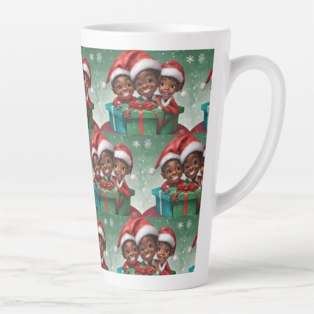 Afroamerikanischer Weihnachtself Milchtasse (Rechts)
