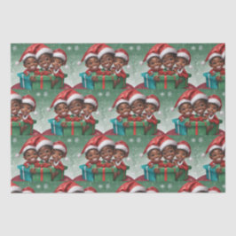 Afroamerikanischer Weihnachtself Seidenpapier