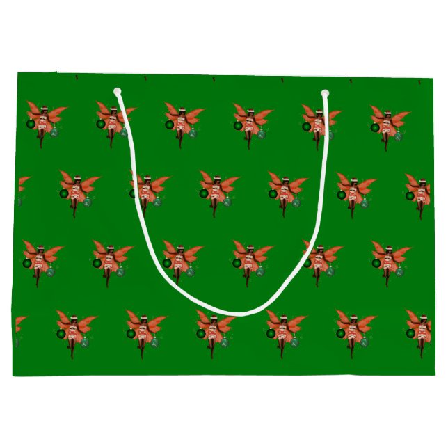 Afroamerikanischer Weihnachtsgebäck Große Geschenktüte (Rückseite)