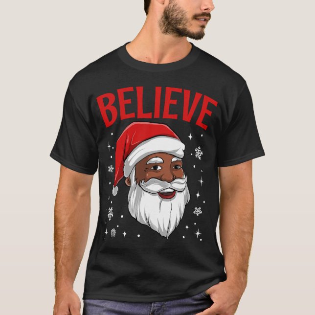 Afroamerikanischer Weihnachtsglauben T-Shirt (Vorderseite)