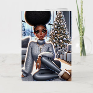 Afroamerikanischer Weihnachtsgrußkarten