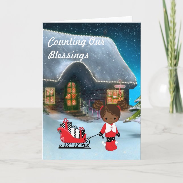 Afroamerikanischer Weihnachtsgrußkarten Karte (Vorderseite)