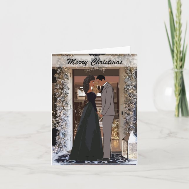 Afroamerikanischer Weihnachtskarten Karte (Vorderseite)