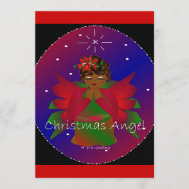 Afroamerikanischer Weihnachtsmann Angel Baby Girl Einladung