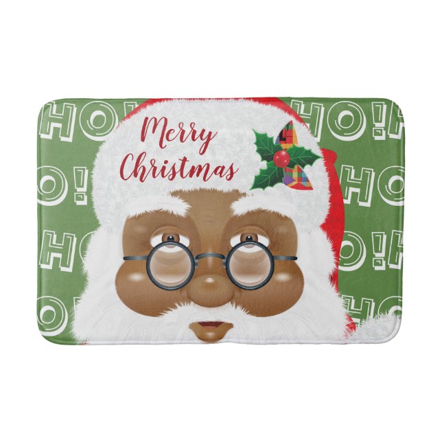 Afroamerikanischer Weihnachtsmann Badematte (Vorderseite)
