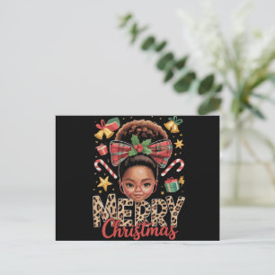 Afroamerikanischer Weihnachtsmann Bun Black Mama Feiertagspostkarte
