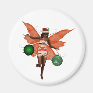 Afroamerikanischer Weihnachtsmann Fairy Magnet