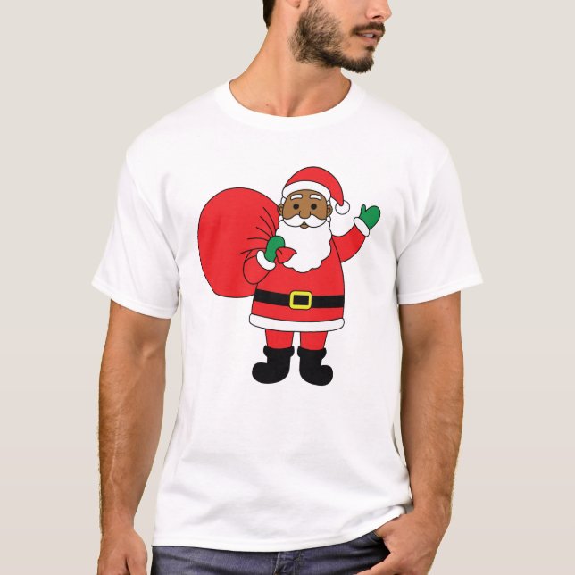 Afroamerikanischer Weihnachtsmann - Familie Weihna T-Shirt (Vorderseite)