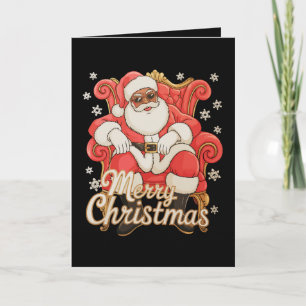 Afroamerikanischer Weihnachtsmann Frohe Weihnachte Karte