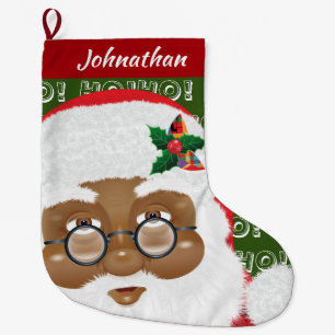 Afroamerikanischer Weihnachtsmann Großer Weihnachtsstrumpf