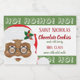 Afroamerikanischer Weihnachtsmann Lebensmitteletikett