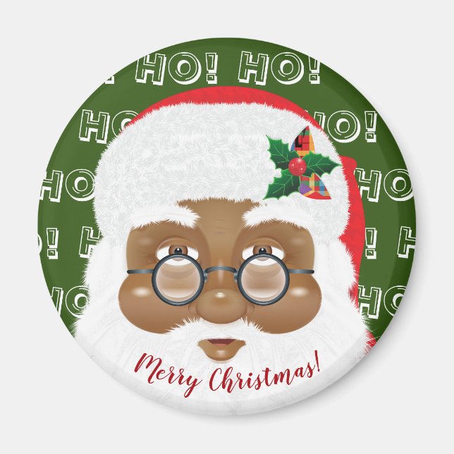 Afroamerikanischer Weihnachtsmann Magnet (Vorne)