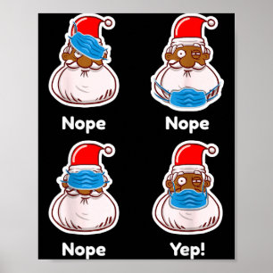 Afroamerikanischer Weihnachtsmann passende Weihnac Poster