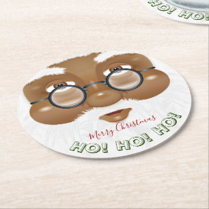 Afroamerikanischer Weihnachtsmann Runder Pappuntersetzer