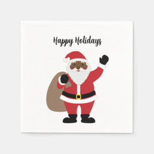 Afroamerikanischer Weihnachtsmann Serviette