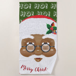 Afroamerikanischer Weihnachtsmann Strandtuch