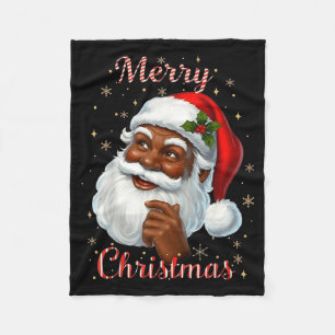 Afroamerikanischer Weihnachtsmann Weihnachten Cool Fleecedecke