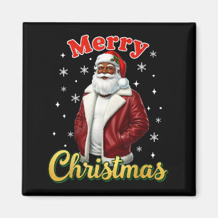 Afroamerikanischer Weihnachtsmann Weihnachten Cool Magnet