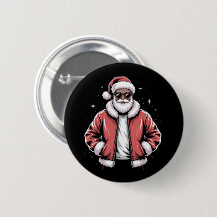 Afroamerikanischer Weihnachtsmann Weihnachts-Pyjam Button