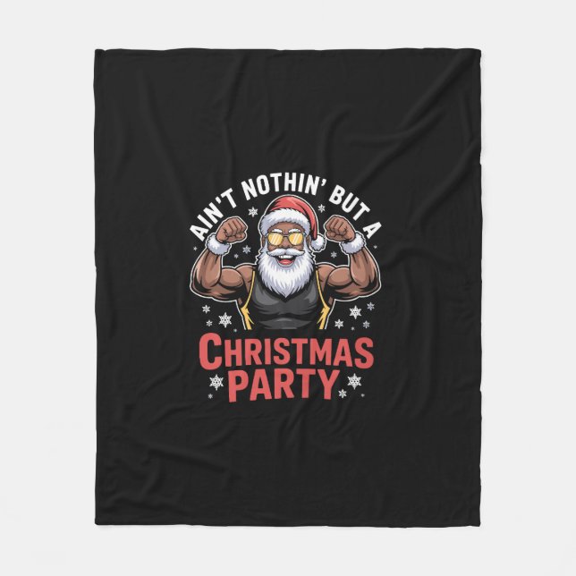 Afroamerikanischer Weihnachtsmann Weihnachts-Pyjam Fleecedecke (Vorderseite)