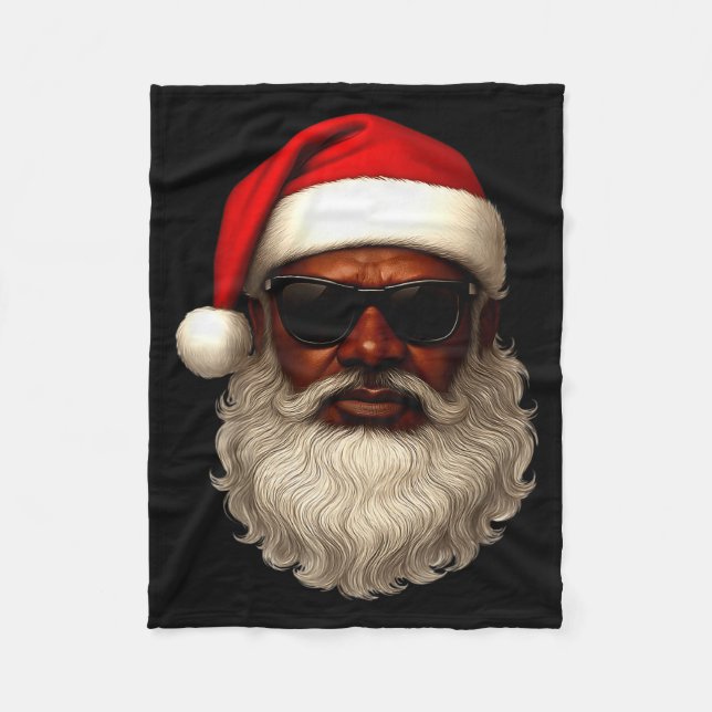 Afroamerikanischer Weihnachtsmann Weihnachts-Pyjam Fleecedecke (Vorderseite)