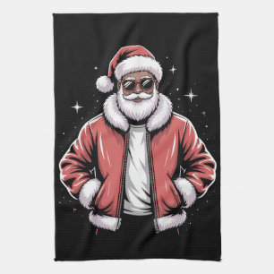 Afroamerikanischer Weihnachtsmann Weihnachts-Pyjam Geschirrtuch