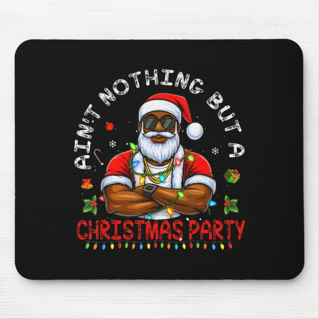 Afroamerikanischer Weihnachtsmann Weihnachts-Pyjam Mousepad (Vorne)