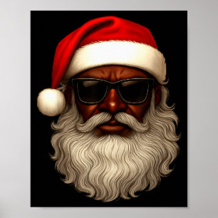 Afroamerikanischer Weihnachtsmann Weihnachts-Pyjam Poster