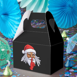 Afroamerikanischer Weihnachtsmann Weihnachtsfeier  Geschenkschachtel