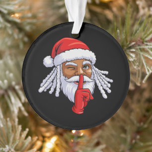 Afroamerikanischer Weihnachtsmann Weihnachtsfeier Ornament