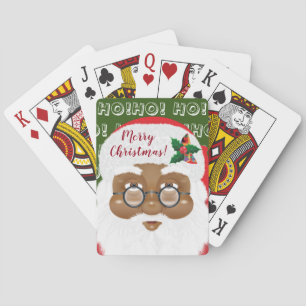 Afroamerikanischer Weihnachtsmann Weihnachtsfeiert Spielkarten