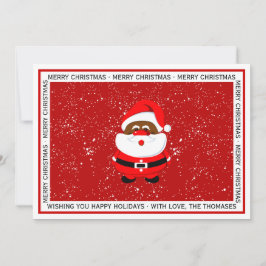 Afroamerikanischer Weihnachtsmann - Weihnachtsrote Feiertagskarte
