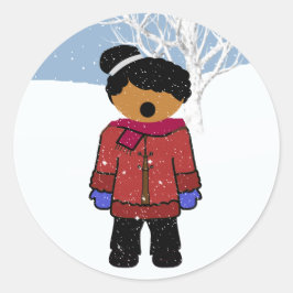Afroamerikanischer Weihnachtssticker Runder Aufkleber