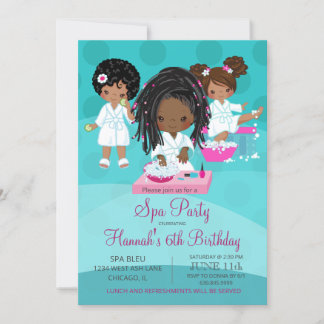 Afroamerikanischer Wellness-Center Party Geburtsta Einladung