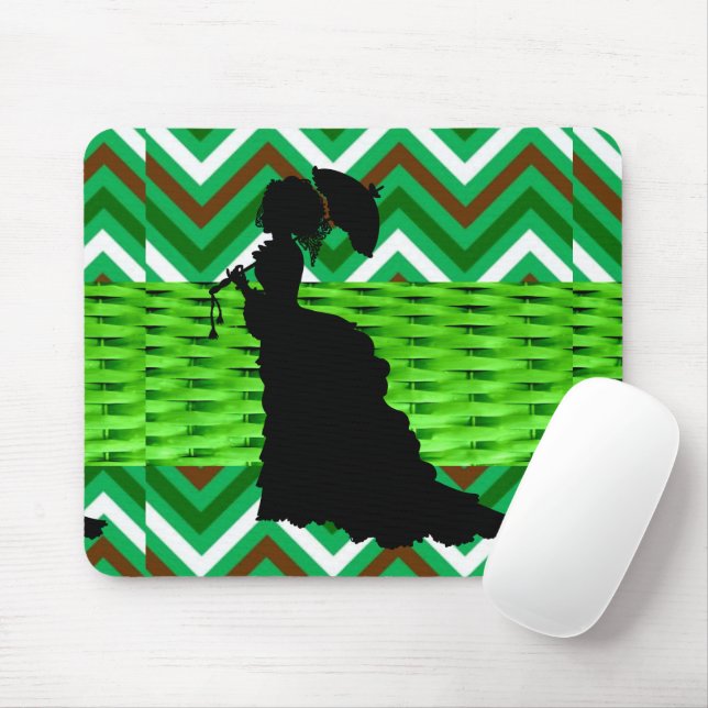 Afroamerikanischer Zickzack GreenMouse-Pad! Mousep Mousepad (Mit Mouse)